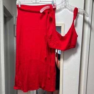 Lulu's Red Skirt Set